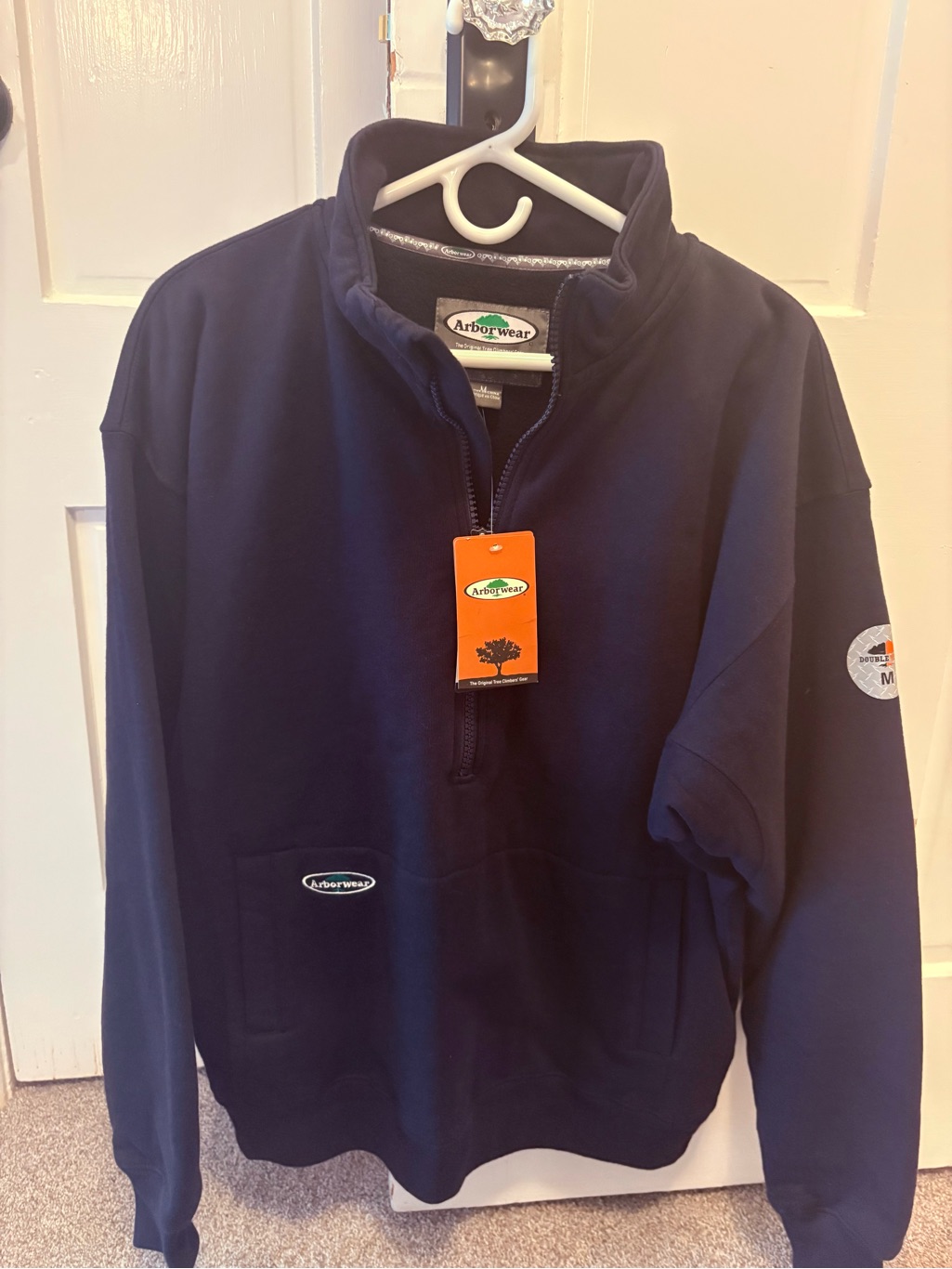 Arborwear Men's Navy Quarter-Zip Pullover Hoodie